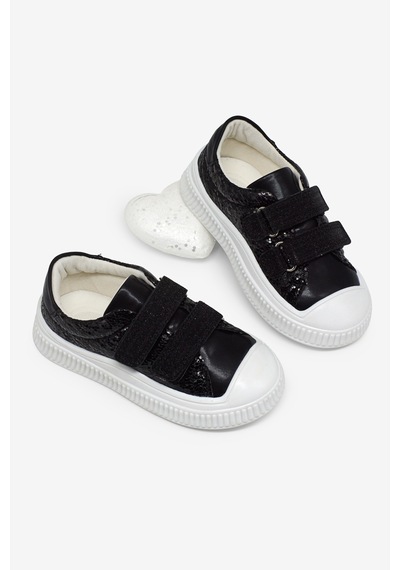 Tonny Black Çoçuk Sim Detaylı Cırtlı Rahat Kalıp Sneaker Çocuk Unisex Siyah Sneaker Tbarz1035 Siyah