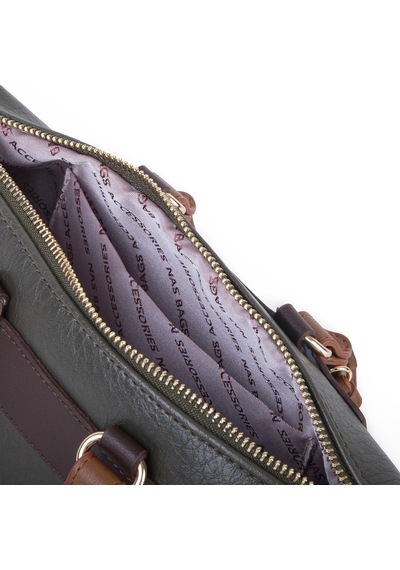 Nas Bag Kadın Mini El Ve Postacı Çantası Haki Taba Kahve Victoria