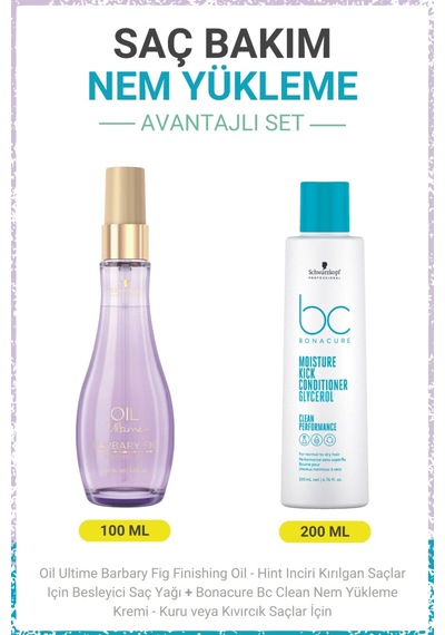 Barbary Fig Finishing Oil - Besleyici Saç Yağı + Bc Clean Nem Yükleme Kremi