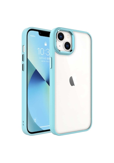 Apple iPhone Uyumlu 14 Plus Kılıf Şeffaf Arka Yüz Kamera Yükseltili Silikon Pazarplus Yeşil
