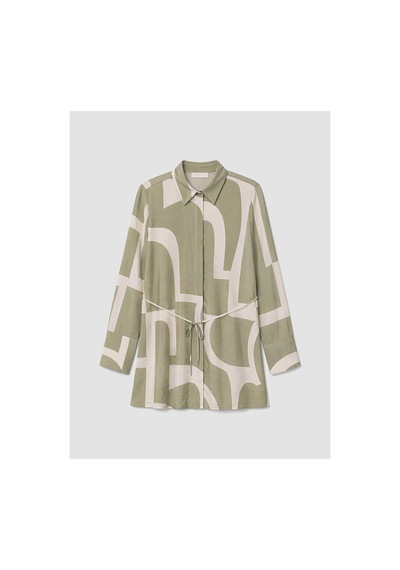 LC Waikiki Alıta Cıty Farkıyla Lcw Everyday Yeşil Desenli Kadın Gömlek Tunik Yesil - 931519599 Yesil