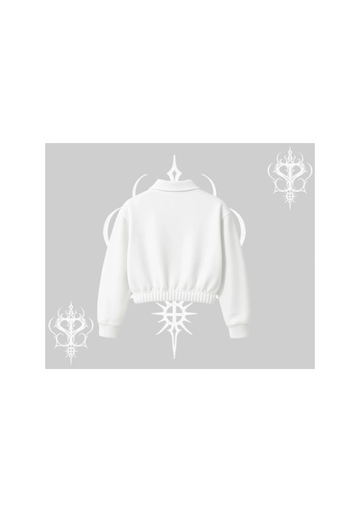 Tarzsokak Beyaz Crop Yarım Fermuarlı Sweatshirt Why Are U Scared