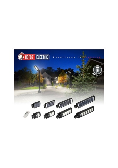 Horoz 100w Siyah Led Solar Güneş Enerjili Lamba Sokak Armatür Beyaz Işık