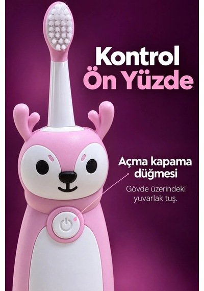 Ers Çocuk Diş Fırçası Pembe Gövdeli Açma Kapama Düğmeli