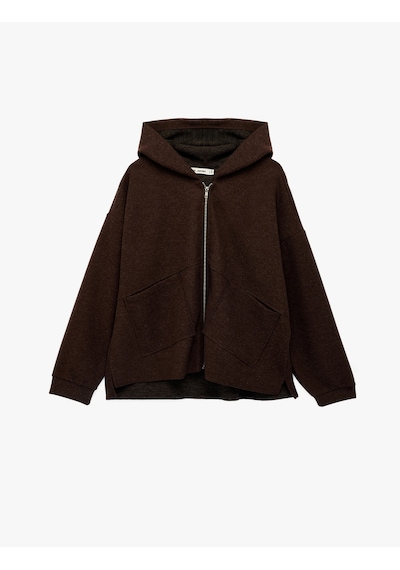 Koton Kaşe Uzun Kollu Kapüşonlu Cep Detaylı Oversize Fermuarlı Sweatshirt Kahverengi 6sal10398ık Kahve Koton Kaşe Uzun Kollu Kapüşonlu Cep Detaylı Oversize Fermuarlı Sweatshirt Kahverengi 6sal10398ık Kahve
