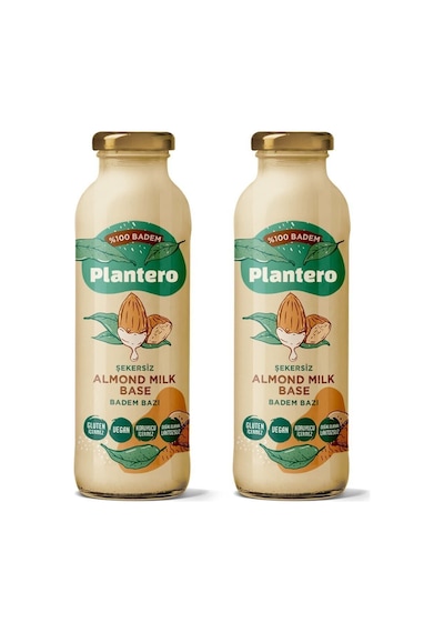 2'li Set Badem Sütü Bazı Konsantre Bitkisel Süt 250gr, 6 Lt Süt, %100 Badem, 25 Bardak