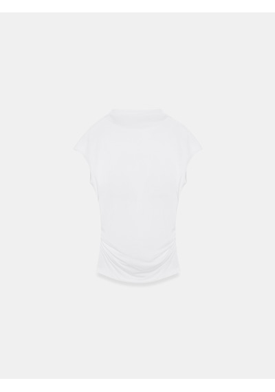 Dilvin 33211 Bra-free Büzgü Detaylı Top Beyaz