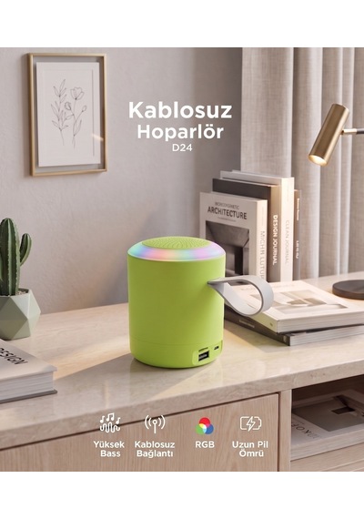 Bluetooth Hoparlör Sd Usb Destekli Taşınabilir Speaker D24