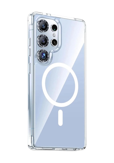 Forzacase Samsung Galaxy S25 Ultra Uyumlu Clearmag Serisi Magsafe Özellikli Kristal Sert Pc Kılıf Şeffaf