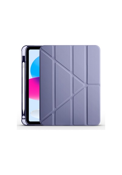 Apple Uyumlu iPad,  10.9 2022 10.nesil Kılıf Tri Folding Kalem Bölmeli Standlı Kılıf