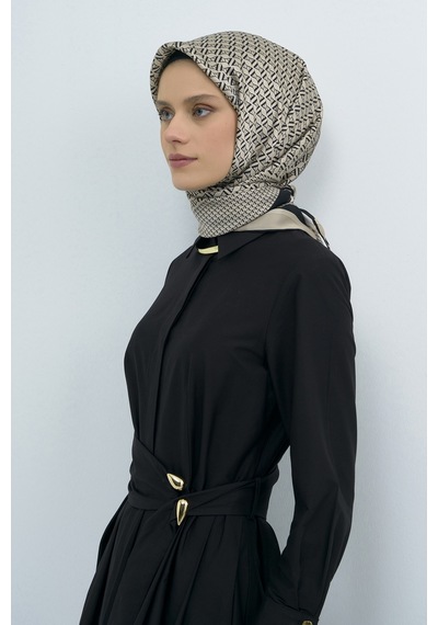 Armine Saf İpek Sura Eşarp-2026 İlkbahar-yaz- 950200d Siyah-Krem