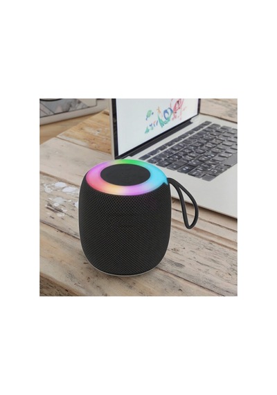 D10 Rgb Led Işıklı Bluetoth Speaker Hafıza Kartı Ve Usb Girişli Fm Radyolu Şarjlı Taşınabilir Hoparlör 5w