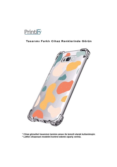 Huawei Mate 20 Lite Uyumlu Köşe Korumalı Antişok Kapak Geometrik Şekiller Tasarımlı Şeffaf Kılıf