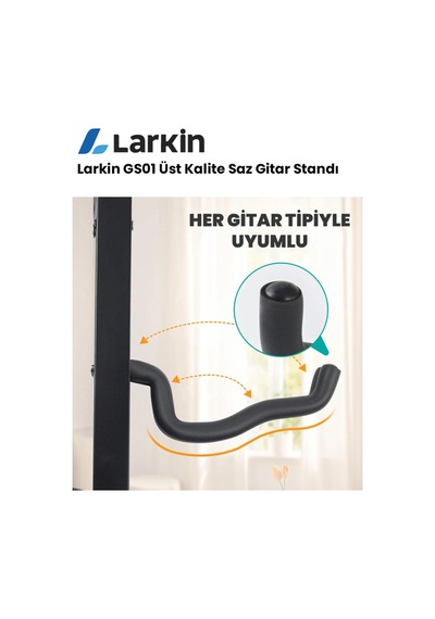 Larkin Gs01 Üst Kalite Enstrüman Gitar Standı Ayaklığı Sehpası
