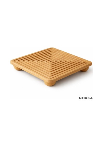 Bambu Dekoratif Top Ayaklı Kare Sunum Tabağı 28 X 28 Cm Renksiz