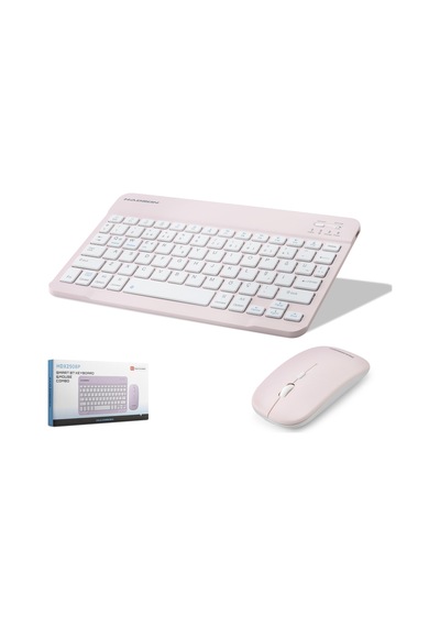 Hadron Hdx2508p Kablosuz Bluetooth Smart Klavye Mouse Seti Şarjlı 1600 Dpı Pembe Diğer
