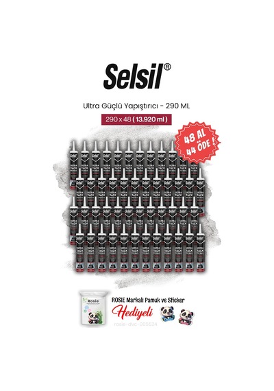 Selsil 48 Al 44 Öde 290 Ml, Ultra Güçlü Yapıştırıcı Ve Rosie Pamuk 290 ML