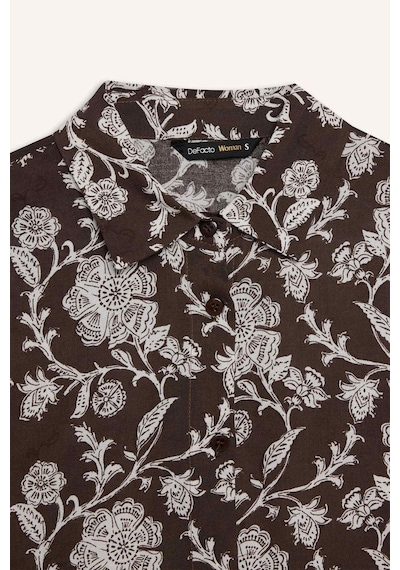 DeFacto Loose Fit Desenli Uzun Kollu Gömlek Tunik T0609AZ25SPBN539