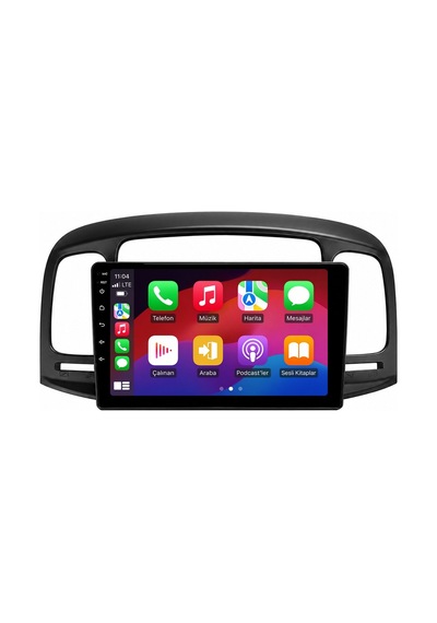 Hyundai Accent Era Android Siyah Multimedya 2006-2012 Carplay Android Auto Navigasyon 4gb Ram 64gb 9"