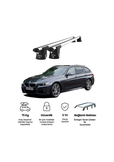 Trio-ıı Bmw 3 Serisi F31 2012-2015 Kilitli Ara Atkı 120cm Port Bagaj Tavan Barı