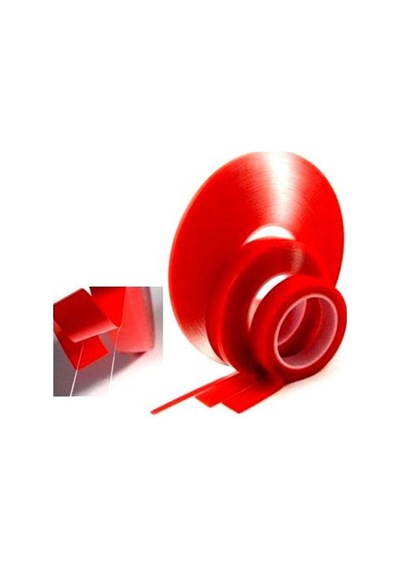 Çift Taraflı Akrilik Silikonize Bant 18 MM x 2 Metre Kırmızı   Vhb