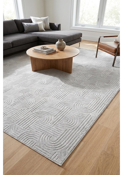 Raschel Carpet Bohem Kilim Yıkanabilir Leke Tutmaz Modern Sisal Açık Gri Özel Seri Kaymaz Taban Halı Yolluk Açık Gri