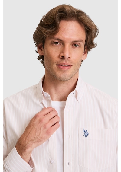 U.s. Polo Assn. Erkek Açık Pembe Gömlek Desenli 50324781-vr078 Acık Pembe
