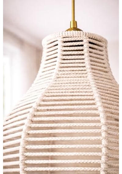 El Yapımı Tekli Sarkıt Avize 65x25 Cm Modern Dekoratif Tavan Lambası, Handmade Pendant Light, E27 Uyumlu, Salon Diğer