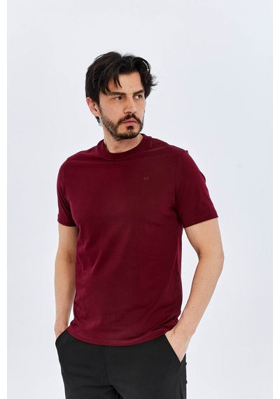 Süvari O Yaka Regular Bordo Erkek T-shirt Ts1014000475 Süvari O Yaka Regular Bordo Erkek T-shirt Ts1014000475