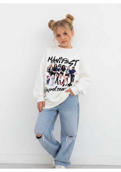 Seabubbles Manifest Kız Çocuk Sweatshirt BEYAZ