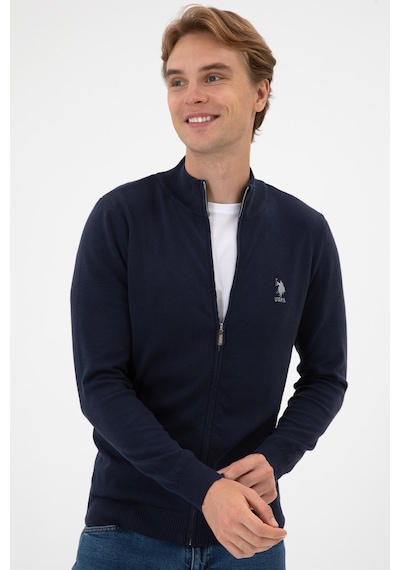 U.S. Polo Assn. Erkek Slim Fit Lacivert Triko Hırka 50313684-VR033