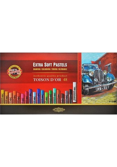 Toison D'or Sanatsal Extra Soft Yuvarlak Pastel Boya Kalın 48 Renk Extra Soft Dry Chalks Nocolor