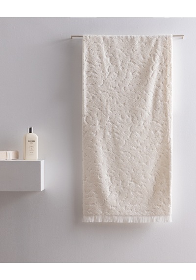 Pavot %100 Pamuk Banyo Havlusu - Ekru - 70x140 Cm 8684427296943