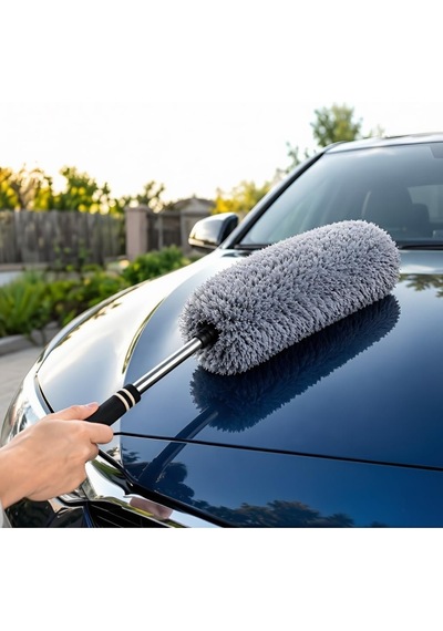 Araba Ev Toz Alma Fırçası - Teleskopik Ayarlanabilir Saplı, Yumuşak Mikrofiber Yuvarlak Fırça Başlıklı, Boyaya Dost Çizmez Araç İçi Ve Dışı Temizlik Mopu Sku: Zeusb0h6c7n5nk
