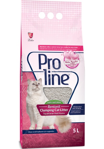 3 Adet Proline Bebek Pudralı Bentonit Kedi Kumu 5 Lt
