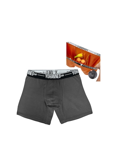 Yohannes Club, Erkek Özel Anatomik Pamuklu Boxer, Renk Seçenekli, Tekli Paket Antrasit