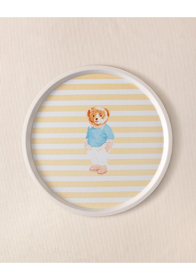 Madame Coco Philip Bear Yuvarlak Tepsi 1kteps199436x36x1,5 Cm-sarı