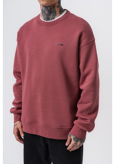 Erkek Respire Yazı Detaylı Basic Oversize Sweatshirt Gül Gülkurusu