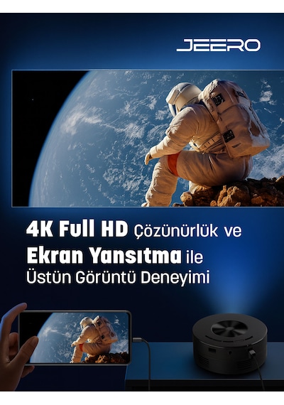 Jeero Mini Ev Sinema Projeksiyon Cihazı Türkçe Menü Yt200