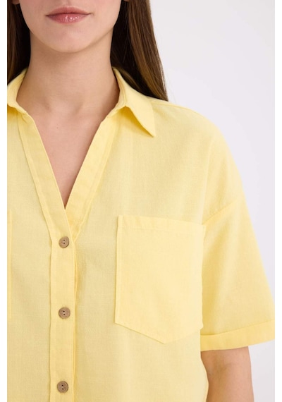 DeFacto Boxy Fit Basic Düz Kısa Kollu Gömlek V2523AZ25SPYL118