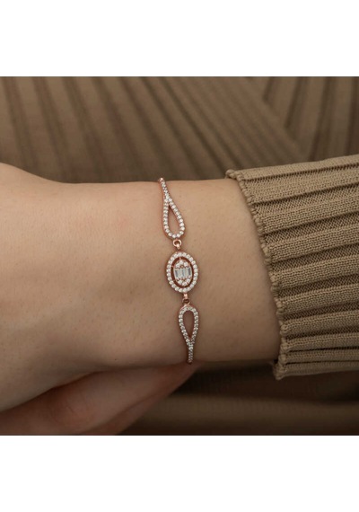 Casera's Gümüş Rose Oval Baget Bileklik Csr2183291 Gümüş