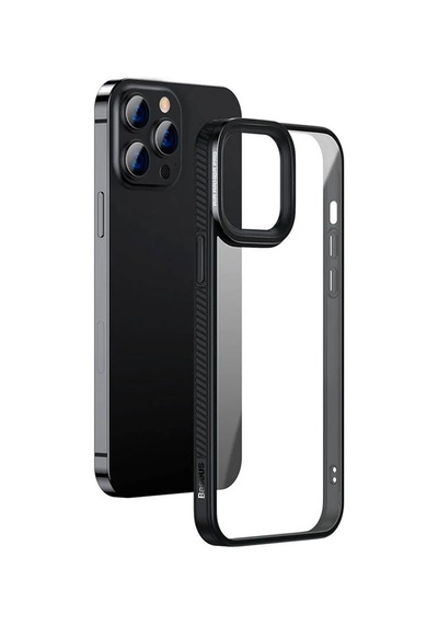 Baseus Crystal Apple iPhone Uyumlu 13 Pro Max Kılıf Jel Çerçeve Zırhlı Silikon Kılıf- 5775 Mavi