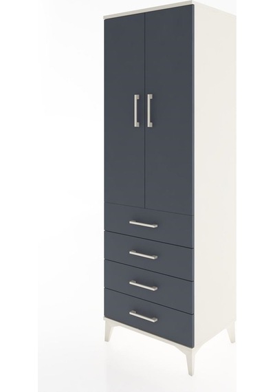 Hyperion Dolap Tek Raflı 4 Çekmeceli Tek Askılı 60x44x182 Ayt... Aytaşı