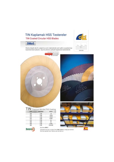 Glg 315x2x32mm Bw Diş Tın Kaplamalı - Hss Daire Testere Bıçağı Demir Alaşımlı Metal Kesimi