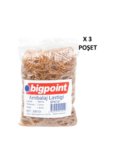 Bigpoint Ambalaj Lastiği 500 Gram %100 Kauçuk X 3 Poşet
