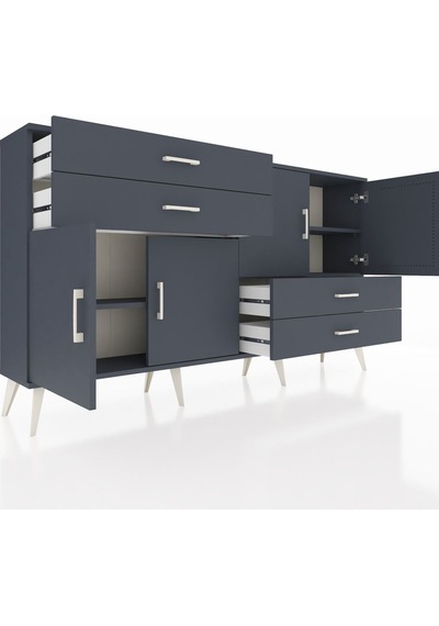 Arges Konsol 3 Raflı 4 Çekmeceli 4 Kapaklı 176x30x99 Antrasit-ant Antrasit-antrasit Arges Konsol 3 Raflı 4 Çekmeceli 4 Kapaklı 176x30x99 Antrasit-ant Antrasit-antrasit