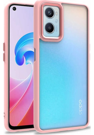 Oppo A96 4G Kılıf Kamera Nikelaj Kenar Renkli Kapak