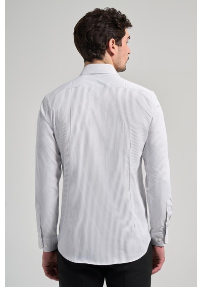 İmza Beyaz Uzun Kol Çizgili Desen Bez Ayağı Yarım İtalyan Yaka Cepsiz Esnek Classic Slim Fit Gömlek 1004245217 Beyaz İmza Beyaz Uzun Kol Çizgili Desen Bez Ayağı Yarım İtalyan Yaka Cepsiz Esnek Classic Slim Fit Gömlek 1004245217 Beyaz
