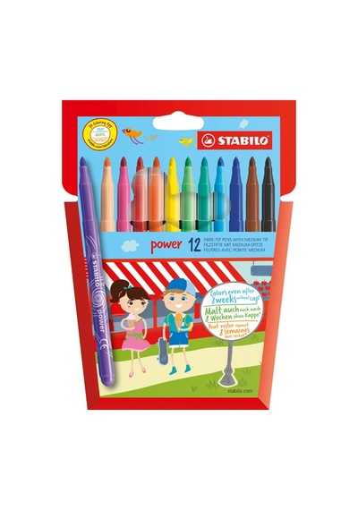 Stabilo Keçeli Kalem Power Askılı Paket 12 Renk 280/12-01