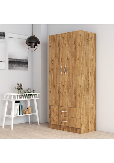 tanmob 2 Kapılı Iki Çekmeceli Geniş Gardrop Çam - Grd0402 tanmob 2 Kapılı Iki Çekmeceli Geniş Gardrop Çam - Grd0402